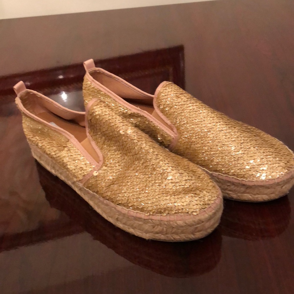 Sparkly Gold Canvas Shoes.